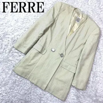 FERRE 페레 노카라 자켓 도트 무늬 화이트 I42 B8859