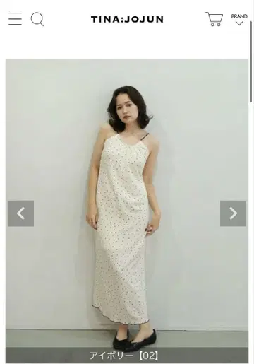 도트 무늬 드로스트 캐미 원피스 TINA:JOJUN