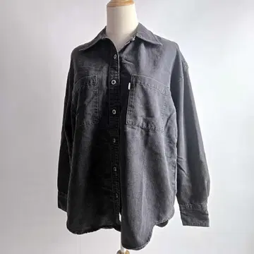 리바이스 실버 탭 루즈핏 선염 블랙 데님 셔츠 S