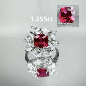 고품질 천연 합성 루비 라운드 1.255ct 반지 인공 보석 루스