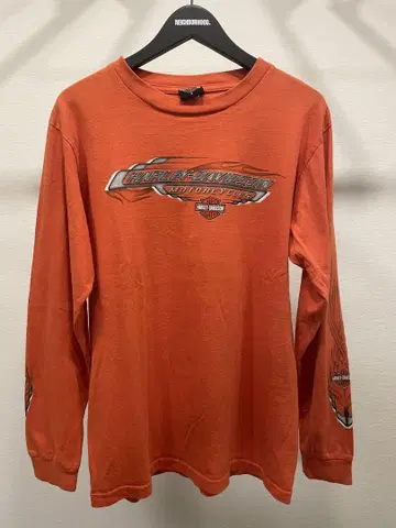 Harley-Davidson 오렌지 긴팔 셔츠 M