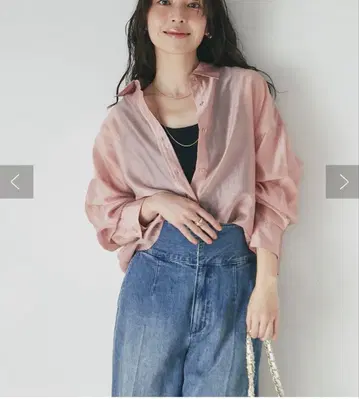 시어 크롭 셔츠 핑크 라부티크 봉봉