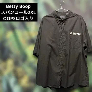 Betty Boop 스팽글 2XL 블랙 OOPS 로고