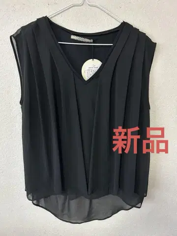 COTTON WORK 블랙 슬리브리스 상의 새상품