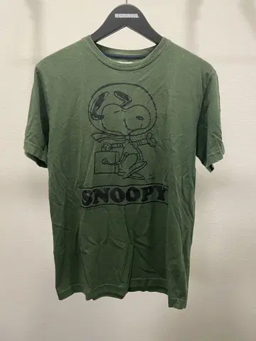 VINTAGE PEANUTS 스누피 티셔츠 올리브 그린