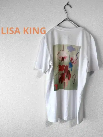 LISA KING 리사 킹 백 프린트 티셔츠 화이트