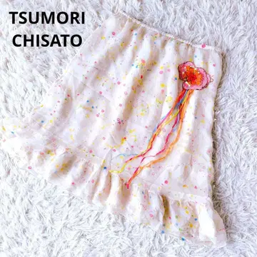TSUMORI CHISATO 츠모리치사토 플레어 스커트 실크 100% M