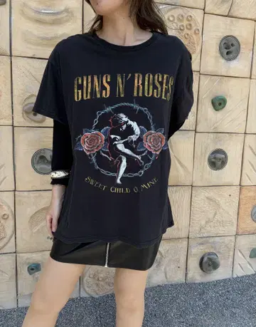 2021년 복각 GUNS N' ROSES 밴 T 블랙 2XL