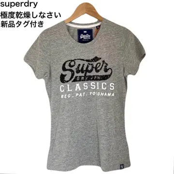 택 포함 새상품 Superdry 극도로 건조한 티셔츠 반팔 프린트 M