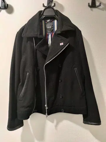 EDGE 블랙 울 코트 M