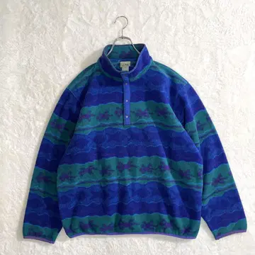 90년대 L.L.Bean 스냅 T 기하학 패턴 XL 상당 아마도 USA제