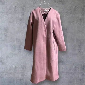 C218 natural couture 핑크 V넥 체스터 코트