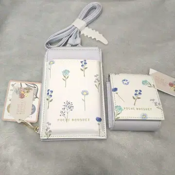 새상품 포셰 부케 지갑 기능 스마트폰 숄더 거울이 달린 립 파우치 블루