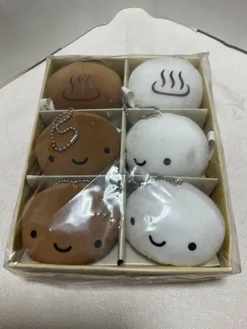 온천 만주군 봉제 인형 세트 6개입
