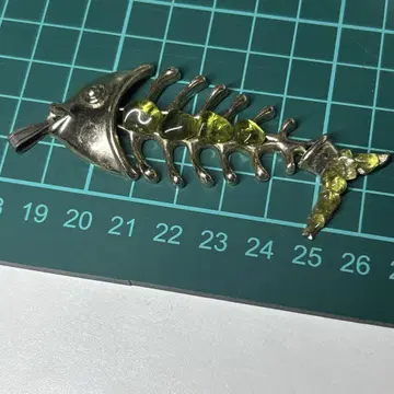 물고기 뼈 펜던트 탑 골드 약 8cm 빈티지 상품