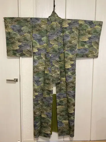 본고장 오시마 명주 순수 실크 그린