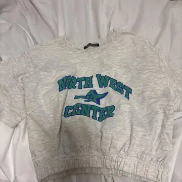 NORTH WEST CENTER 크롭 맨투맨