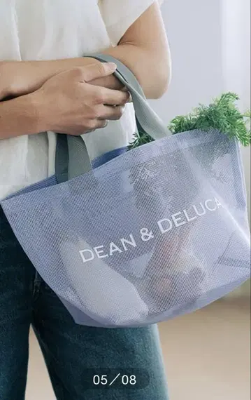 [ 완판 ] DEAN&DELUCA 메쉬 토트백 라일락 L 사이즈