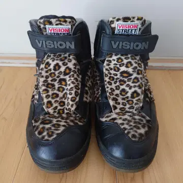 VISION STREET 레오파드 무늬 하이컷 스니커즈