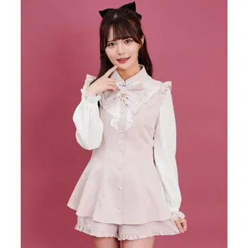 시크릿허니 레이스 러플 셋업 핑크