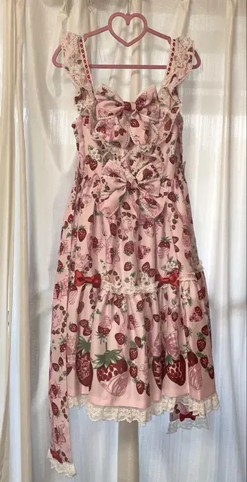 angelic pretty 오메카시 베리 점퍼 스커트 핑크