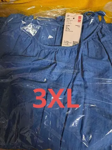 유니클로 홀터넥 원피스/슬리브리스 3XL 블루 택 포함 새상품