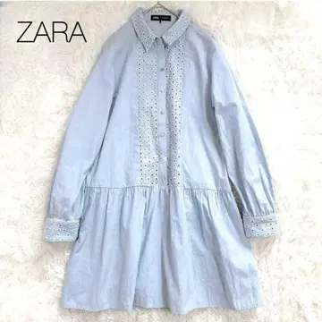 새상품급 ZARA 아일렛 레이스 원피스 튜닉 하프 버튼 자라