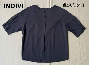 INDIVI 키넥 6부 소매 블라우스 흑먹색 12호 LL 2024SS