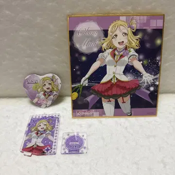 러브 라이브 Aqours 오하라 마리 아크릴 스탠드 색지 캔뱃지