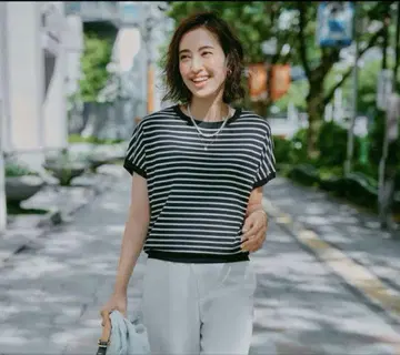 UNFILO 스고 기능 컴팩트 니트 T M 사이즈 보더