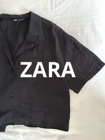 ZARA 오픈 카라 셔츠 블랙 M
