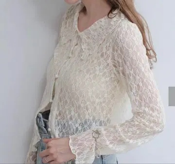 kastane [S, M 사이즈] 카라 레이스 풀오버 아이보리 M