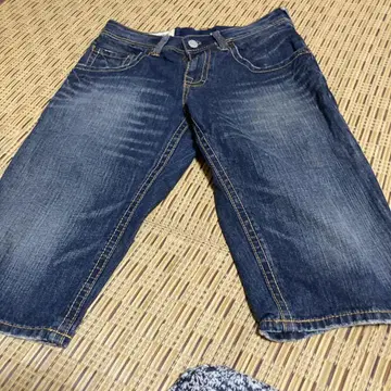 R USH/HO U R 다크 블루 숏 팬츠 스트레이트 레그