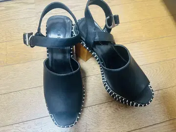 MOUSSY 스트랩 통굽 샌들 블랙 M