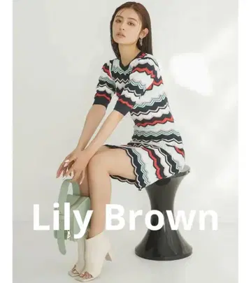 LILY BROWN 스트라이프 니트 원피스