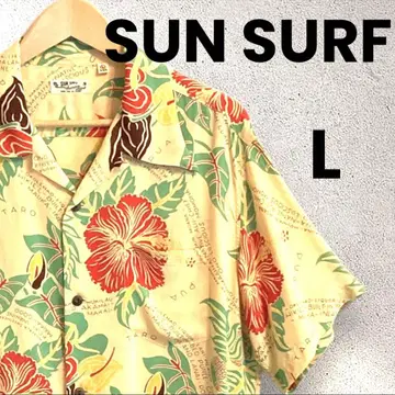 새상품급 SUN SURF 레이온 100% 알로하 셔츠/L