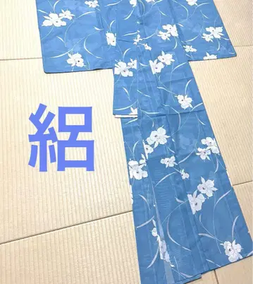 명주 이슬풀색 워셔블 여름 기모노