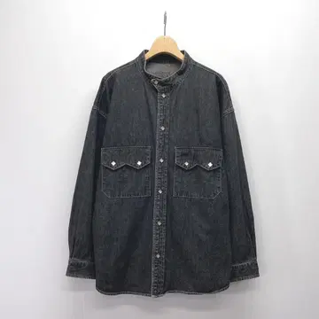 텐더 로인 워시 데님 스냅 버튼 셔츠 S 사이즈 블랙