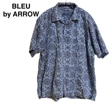 BLEU by ARROW 지오메트릭 패턴 반팔 셔츠 블루 계열