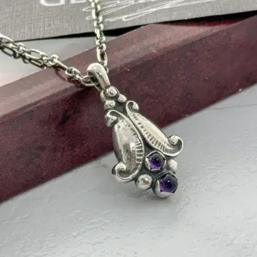 GEORG JENSEN 이어 펜던트 1993 자수정 목걸이