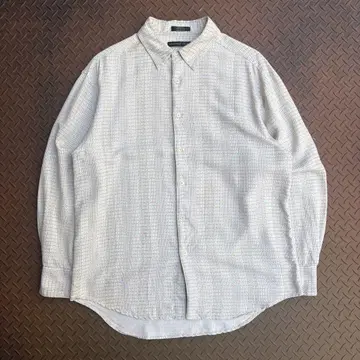 90-00s GEOFFREY BEENE 실크 셔츠 격자 체크 무늬 도트