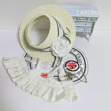 러브 인형 옷 갈아입기 모자 백 드레스 화이트 계열 3종