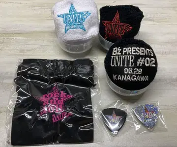 B'z UNITE #02 한정판 굿즈 세트 리스트 밴드 3개, 피크 패드