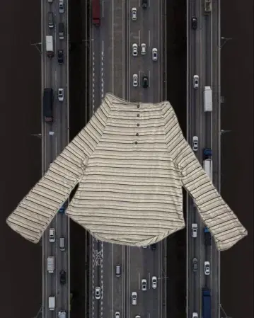 Enewd nina 보더 오프숄더 상의 Beige