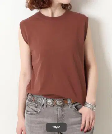 Spick & Span 아이스 코튼 슬리브리스 풀오버