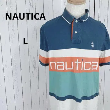 NAUTICA 노티카 반팔 피케 셔츠 로고 자수 면 100% L 남성용