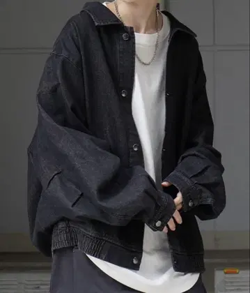 Confirm 네이비 25SS 블루종형 데님 자켓 XL