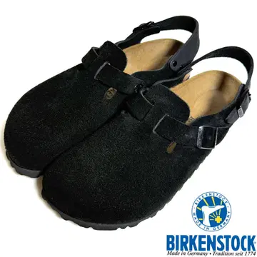 BIRKENSTOCK TOKIO 스웨이드 백 스트랩 블랙 25cm
