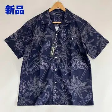 새상품 modem design 오픈 카라 알로하 셔츠 NAVY L 사이즈