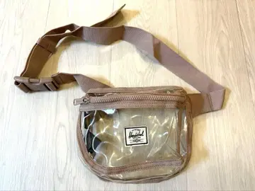 Herschel 투명 파우치 바디백 핑크 베이지